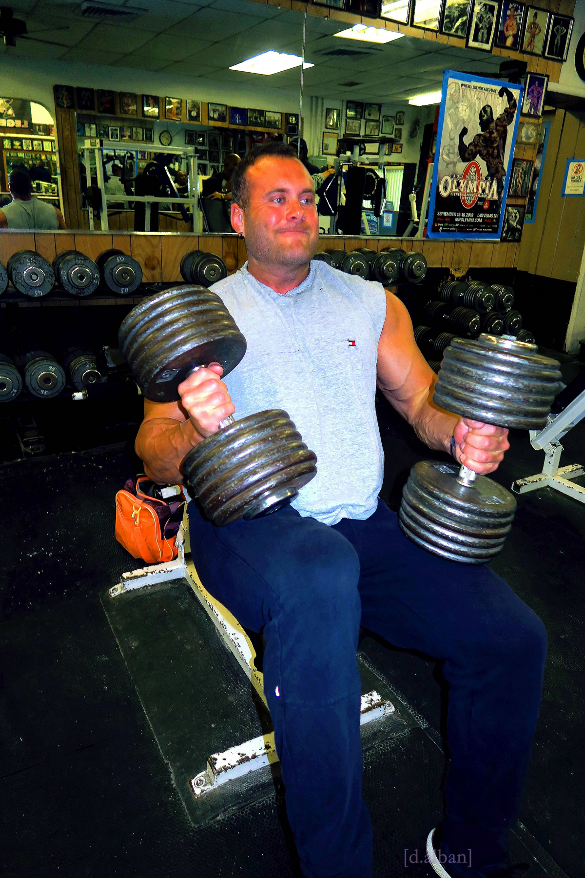 Working Out With Dumbells At Diamond Gym In Maplewood
